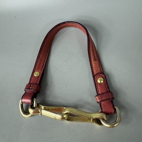 Coach Burgundy Gold-tone Hardware Strap - Picture 1 of 11